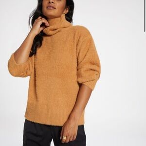 CALIA women’s eyelash turtleneck pullover sweater size large